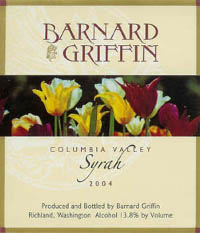 label from Barnard Griffin's 2004 Syrah